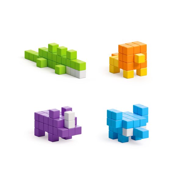 PIXIO Mini Safari - 137 Magnetic Blocks in 6 Colors - Image 2