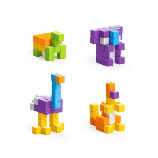 PIXIO Mini Safari - 137 Magnetic Blocks in 6 Colors - Image 3