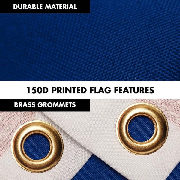 G128 Combo Pack: 6 Ft Tangle Free Spinning Flagpole (Black) & Laos Flag 3x5 Ft Printed 150D Polyester, Brass Grommets (Flag Included) Aluminum Flag Pole - Image 4