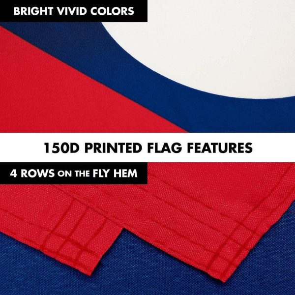 G128 Combo Pack: 6 Ft Tangle Free Spinning Flagpole (Black) & Laos Flag 3x5 Ft Printed 150D Polyester, Brass Grommets (Flag Included) Aluminum Flag Pole - Image 5