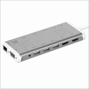 SMK-Link USB-C 100W 14-Port Mini Docking Station with Dual HDMI 4K Multi-Stream Triple Video, VGA, 12 Inch Data Cable, 5 x USB-A Ports, GbE USB-C, Audio in / out Port