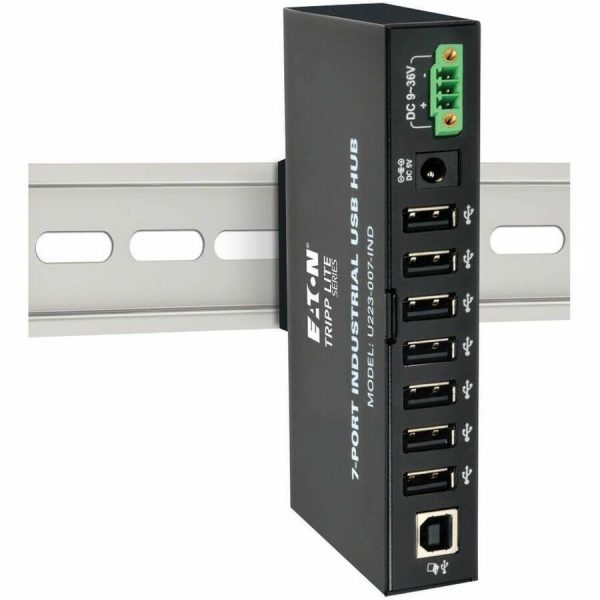 Eaton Tripp Lite Series 7-Port Industrial-Grade USB 2.0 Hub - 15 kV ESD Immunity, Metal Housing, Mountable - Image 3