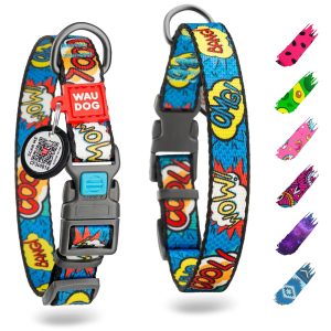 Nylon Dog Collar   Adjustable Dog Collar for Large Dogs Small & Medium Dogs   Breakaway Puppy Collars for Large Breed Dogs   Boy & Girl Dog Collars with Durable Plastic Buckle and QR Dog Tag