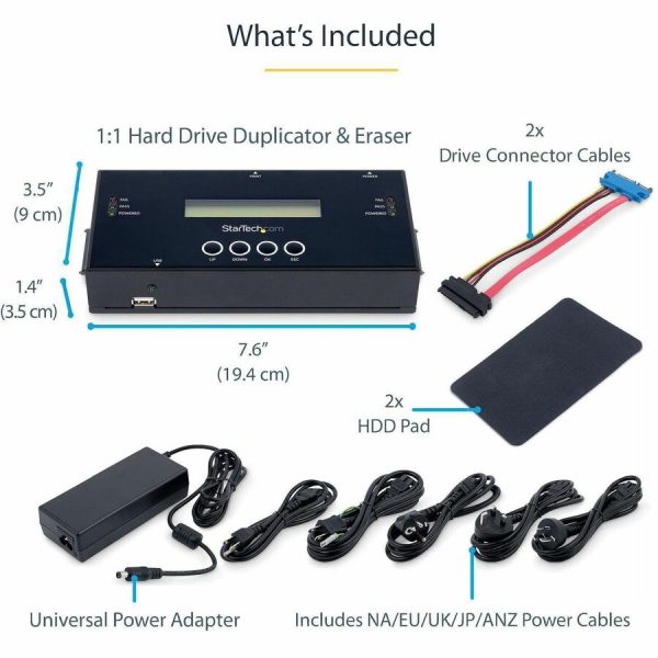 StarTech.com 1:1 Standalone Hard Drive Duplicator and Eraser, SAS/SATA HDD/SSD Cloner/Copier and Disk Eraser/Sanitizer/Wiper, Toolless - Image 6