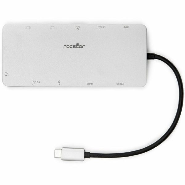 USB-C Portable Dock Multiport Adapter 100W PD 2x HDMI 1x VGA 4x USB-A SD/TF Gigabit RJ45 3.5mm Audio Port - Image 6