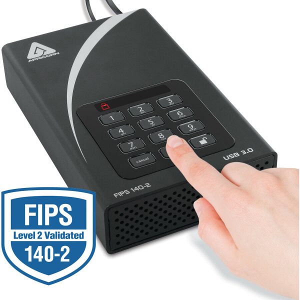 Apricorn Aegis Padlock DT FIPS ADT-3PL256F-12TB 12 TB Desktop Hard Drive - External - Black - TAA Compliant - Image 3