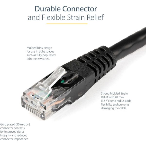 StarTech.com 25ft CAT6 Ethernet Cable - Black Molded Gigabit - 100W PoE UTP 650MHz - Category 6 Patch Cord UL Certified Wiring/TIA - Image 4