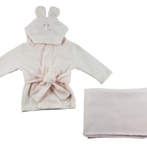 Fleece Robe And Blanket - 2 Pc Set Cs_0056