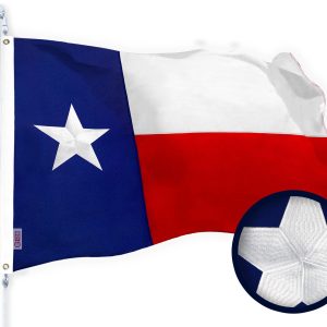G128 - Texas State Flag 2.5x4ft Embroidered Stars Sewn Stripes Heavy Duty 220GSM Tough Spun Polyester Quality with Brass Grommets