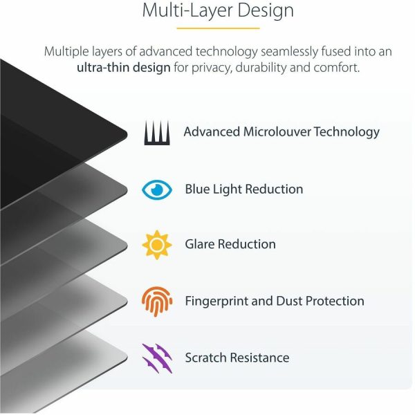 StarTech.com 14in 16:9 Touch Privacy Screen, Laptop Security Shield, Anti-Glare Blue Light Filter Flip-Over - Image 5