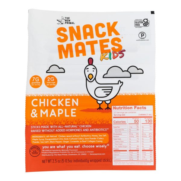 The New Primal - Snack Mates Chicken Maple - Case of 8 - 2.5 OZ - Image 2