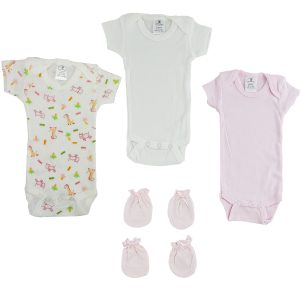 Preemie Onezies And Mittens - 5 Pcs Set Cs_0067