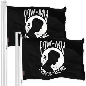 POW MIA Black Flag 3x5 Ft 2-Pack 150D Printed Polyester By G128