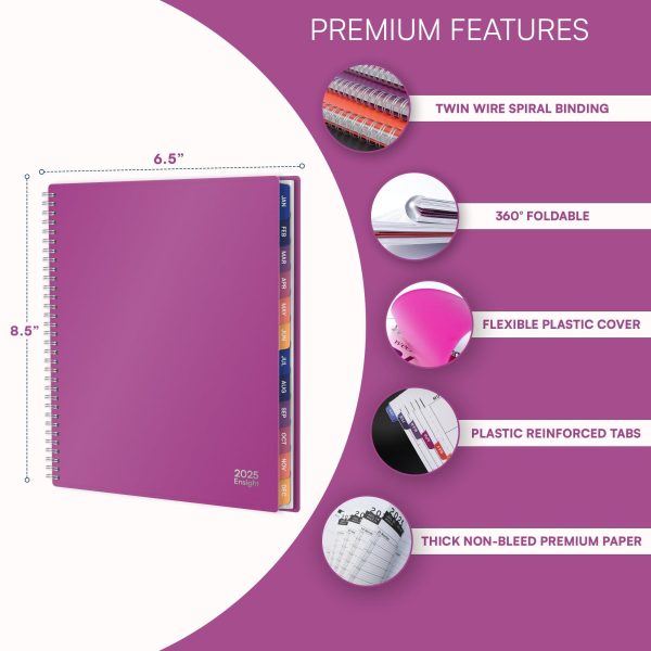 2025 Appointment Book & Planner   6.5 x 8.5 inches Large Tabbed Daily Hourly Weekly Planner Calendar & Schedule Book 30 Minute time Slots Business & Personal Planner Jan 2025  Dec 2025  Magenta - Image 2