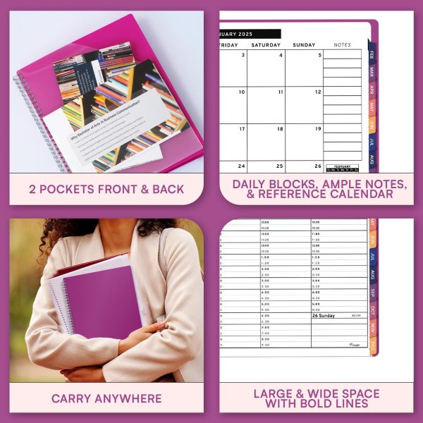 2025 Appointment Book & Planner   6.5 x 8.5 inches Large Tabbed Daily Hourly Weekly Planner Calendar & Schedule Book 30 Minute time Slots Business & Personal Planner Jan 2025  Dec 2025  Magenta - Image 4