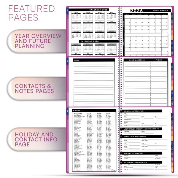 2025 Appointment Book & Planner   6.5 x 8.5 inches Large Tabbed Daily Hourly Weekly Planner Calendar & Schedule Book 30 Minute time Slots Business & Personal Planner Jan 2025  Dec 2025  Magenta - Image 5