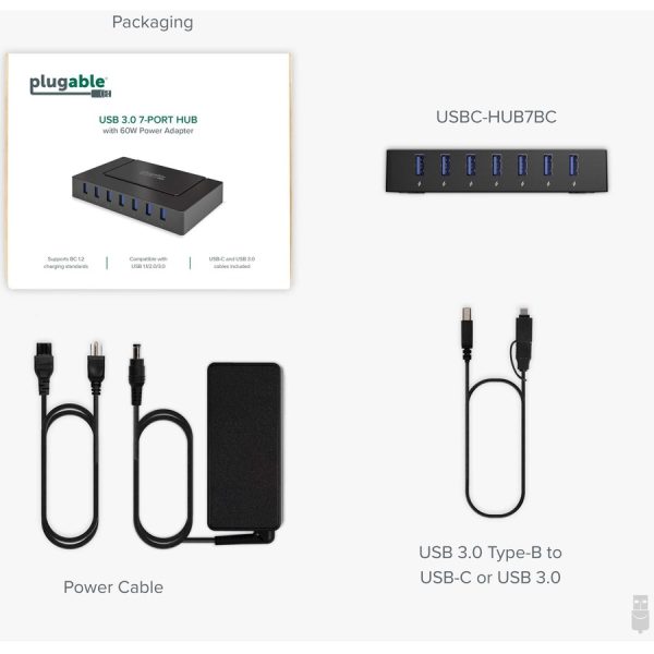 7 Port USB Charging Hub for Laptops with USB-C or USB 3.0 - Image 8