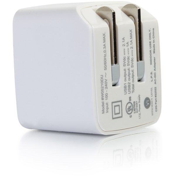 C2G 2-Port USB Wall Charger - AC to USB Adapter - 5V 2.1A Output - Image 2