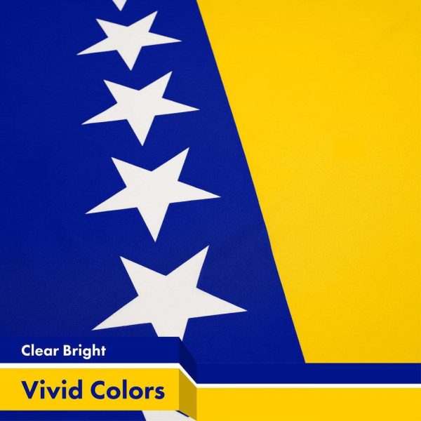 G128 3 Pack: Bosnia and Herzegovina Flag | 3x5 Ft | LiteWeave Pro Series Printed 150D Polyester | Country Flag, Vibrant Colors, Brass Grommets, Thicker and More Durable Than 100D 75D Poly - Image 3