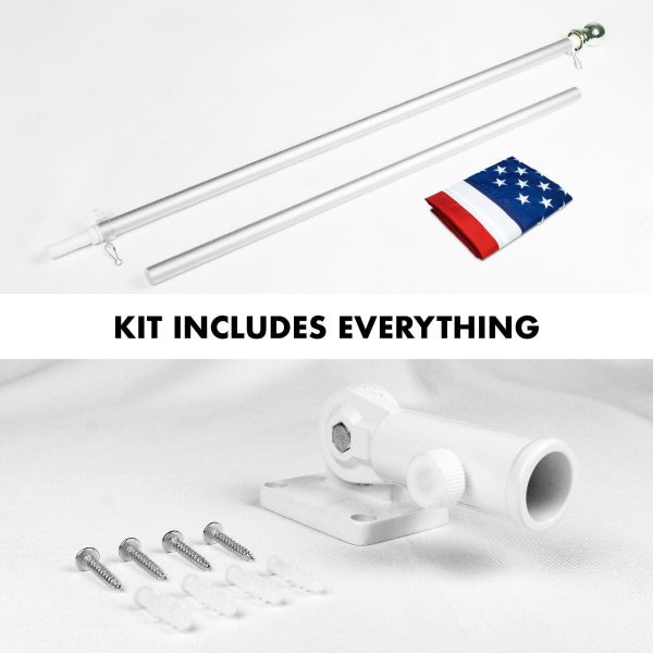 G128 - 6 Feet Tangle Free Spinning Flagpole (Silver) American Flag Pole Sleeve Embroidered 3x5 ft American Flag Pole Sleeve (Flag Included) Aluminum Flag Pole - Image 2
