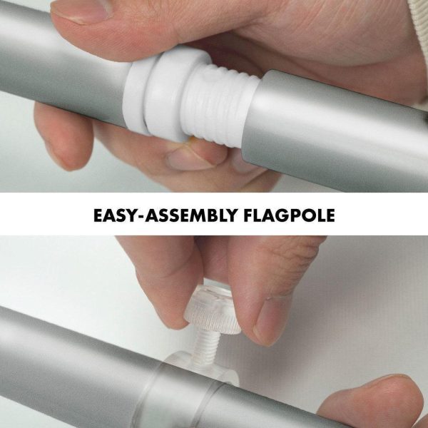 G128 Combo Pack: 6 Ft Tangle Free Spinning Flagpole (Silver) & Alamo 1824 Flag 3x5 Ft Printed 150D Polyester, Brass Grommets (Flag Included) Aluminum Flag Pole - Image 6