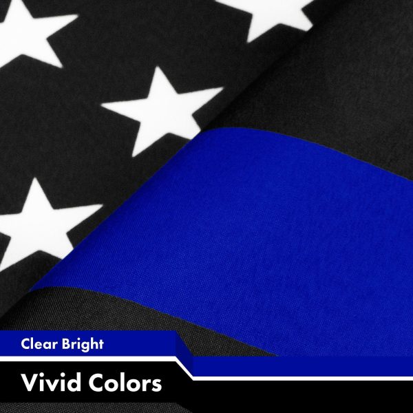 G128 10 Pack: Thin Blue Line Flag | 3x5 Ft | LiteWeave Pro Series Printed 150D Polyester, 4 Corner Brass Grommets | Duty and Honor Flag, Vibrant Colors, More Durable Than 100D 75D Polyester - Image 3