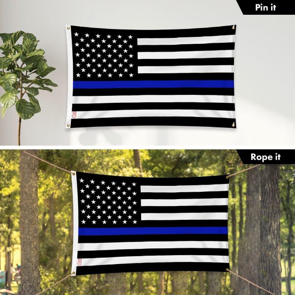 G128 10 Pack: Thin Blue Line Flag | 3x5 Ft | LiteWeave Pro Series Printed 150D Polyester, 4 Corner Brass Grommets | Duty and Honor Flag, Vibrant Colors, More Durable Than 100D 75D Polyester - Image 9