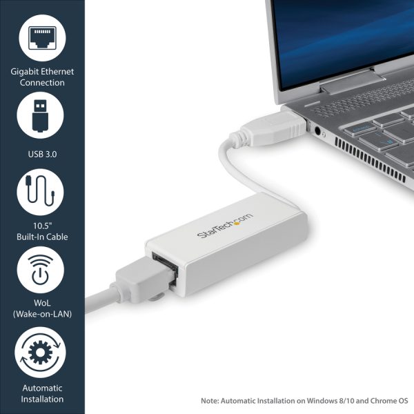StarTech.com USB to Ethernet Adapter, USB 3.0 to 10/100/1000 Gigabit Ethernet LAN Adapter, USB to RJ45 Adapter, TAA Compliant - Image 6