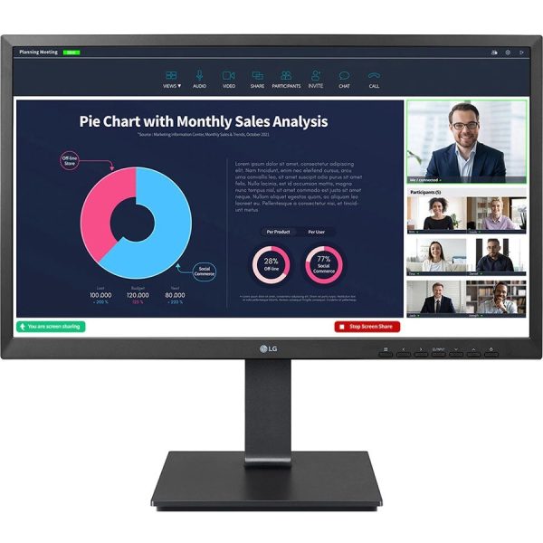 LG 24BP750C-B 24" Class Webcam Full HD LCD Monitor - 16:9 - Black - Image 2