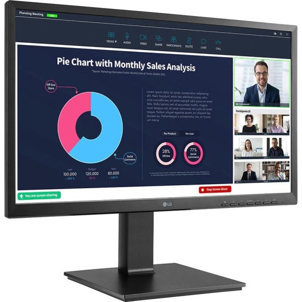 LG 24BP750C-B 24" Class Webcam Full HD LCD Monitor - 16:9 - Black - Image 4