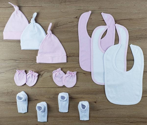 10 Pc Set Of Bibs, Caps, Booties Ls_0642