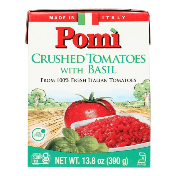 Pomi Tomatoes - Tomatoes Crshd With Basil - Case of 12-13.8 OZ - Image 3