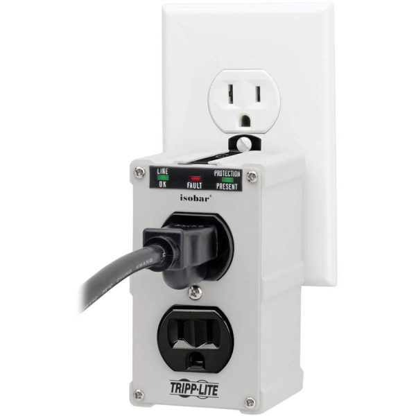 Eaton Tripp Lite Series Isobar 2-Outlet Surge Protector, Direct Plug-In, 1410 Joules, Diagnostic LEDs, Metal Housing - Image 8