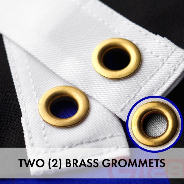 G128 Combo Pack: USA American Flag & Thin Blue Line Flag 2.5x4 Ft Embroidered Spun Polyester, Indoor/Outdoor, Brass Grommets, Police Flag - Image 3