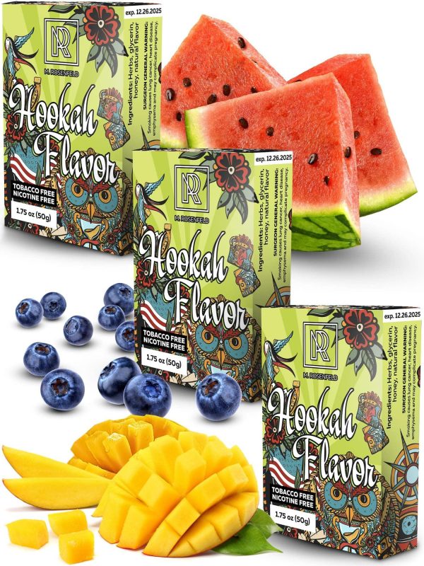 Hookah Shisha Flavors Set   3 x 1.75 oz (50 g) Shisha Molasses Hookah Flavors for your Hookah Bowl (Blueberry   Watermelon   Mango) Pack of 3   Try these Hookah Flavors with your lovest Hookah Set