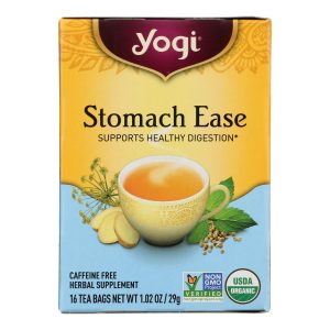 Yogi Organic Stomach Ease Herbal Tea - 16 Tea Bags - Case of 6