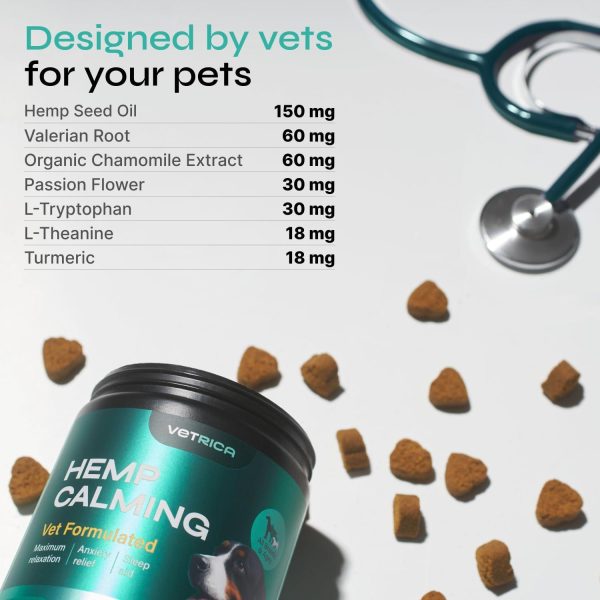 Pet Supplies Calming Chews for Dogs Chamomile Extract   Soft Chews for Dogs   Separation Support Anxiety Support - Image 2
