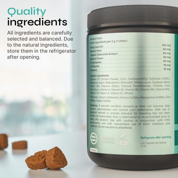 Pet Supplies Calming Chews for Dogs Chamomile Extract   Soft Chews for Dogs   Separation Support Anxiety Support - Image 4