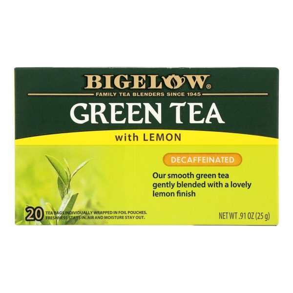 Bigelow Tea Decaffeinated Tea - Green Tea with Lemon - Case of 6 - 20 BAG - Image 2