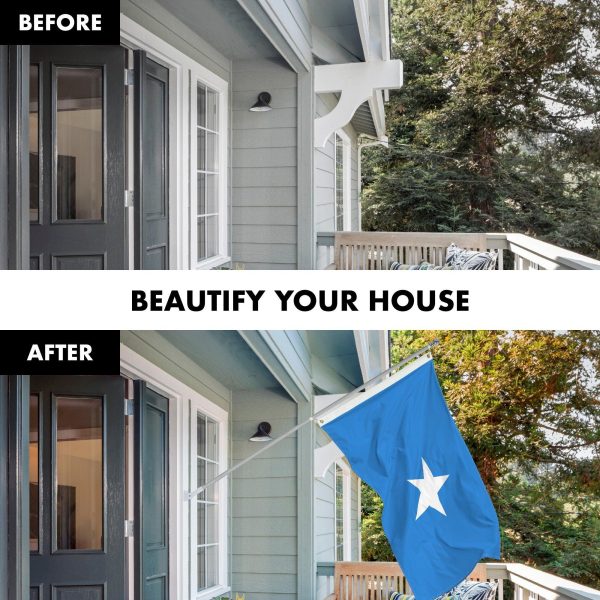 Flag Pole 6FT Silver Tangle Free & Somalia Somalian Flag 3x5 Ft Combo Printed 150D Polyester By G128 - Image 3