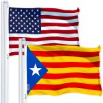 G128 Combo Pack: USA American Flag 3x5 Ft 150D Printed Stars & Blue Estelada Flag 3x5 Ft 150D Printed