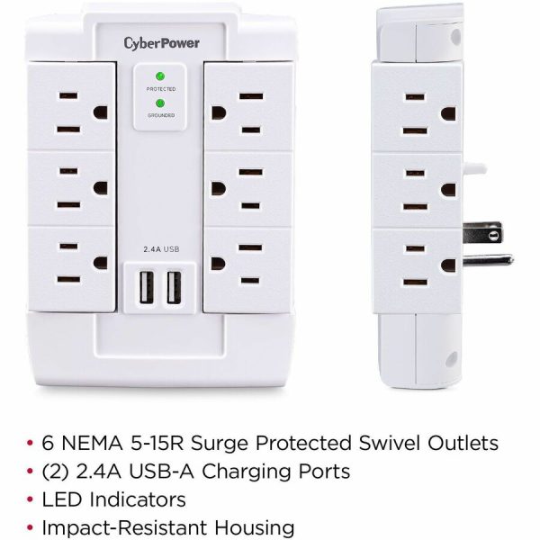 CyberPower CSP600WSURC2 Professional 6 - Outlet Surge with 1200 J - Image 2