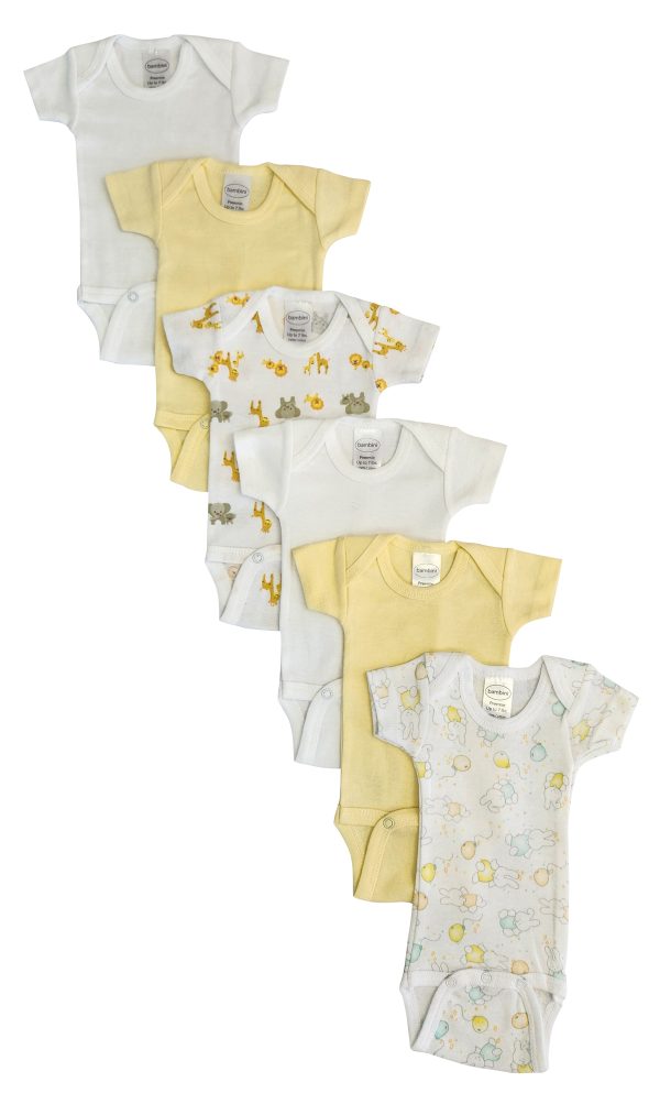 Baby Boy, Baby Girl, Unisex Short Sleeve Onezies Variety (pack Of 6) Nc_0238
