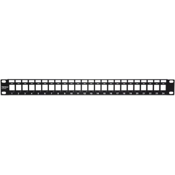 TRENDnet 24-Port Blank Keystone 1U Patch Panel, 1U 19" Metal Rackmount Housing, Recommended With TC-K25C6 & TC-K50C6 Cat6 Keystone Jacks (Sold Separately), Black, TC-KP24 - Image 4