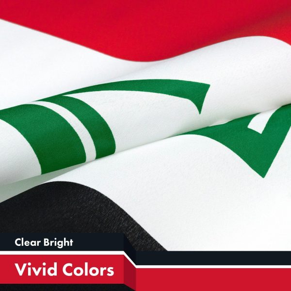 G128 2 Pack: Iraq (Iraqi) Flag | 3x5 feet | Printed 150D Indoor/Outdoor, Vibrant Colors, Brass Grommets, Quality Polyester, Much Thicker More Durable Than 100D 75D Polyester - Image 3