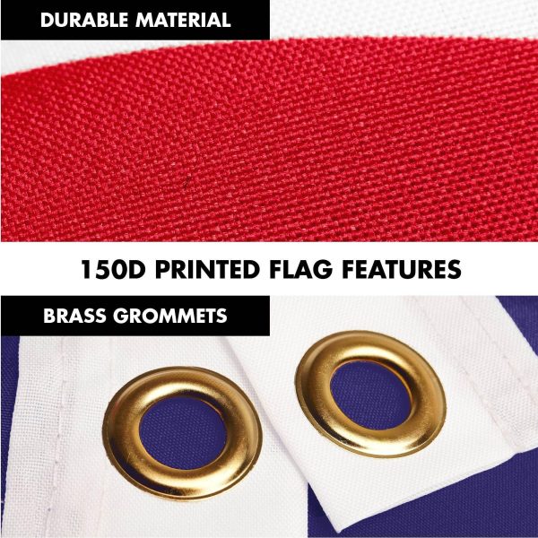 G128 Combo Pack: 6 Ft Tangle Free Spinning Flagpole (Black) & American Samoa Flag 3x5 Ft Printed 150D Polyester, Brass Grommets (Flag Included) Aluminum Flag Pole - Image 4