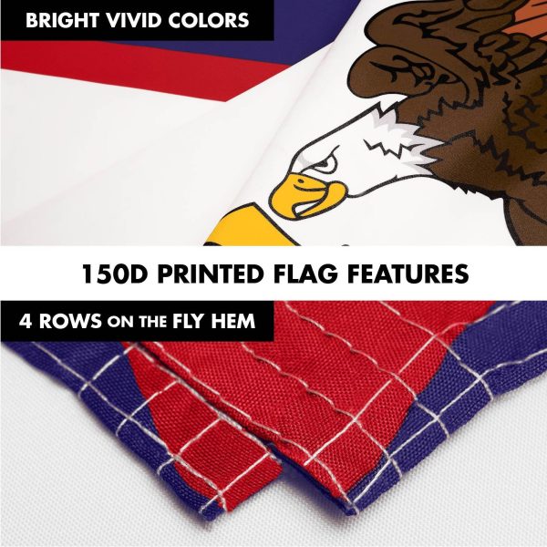G128 Combo Pack: 6 Ft Tangle Free Spinning Flagpole (Black) & American Samoa Flag 3x5 Ft Printed 150D Polyester, Brass Grommets (Flag Included) Aluminum Flag Pole - Image 5