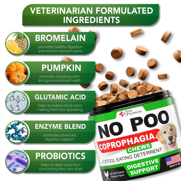 No Poo Chews   Coprophagia Stool Eating Deterrent for Dogs   Prevent Dog from Eating Poop   Stop Eating Poop for Dogs with Probiotics & Enzymes   Forbid for Dogs   Made in USA   120 Soft Treats - Image 3