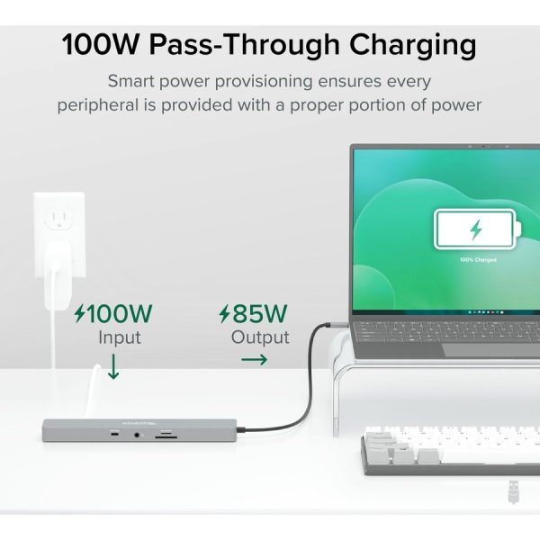 Plugable 11-in-1 USB-C Hub 100W USB-C Pass-through, Laptop Docking Station Dual Monitor with 4K 60Hz HDMI - Image 4
