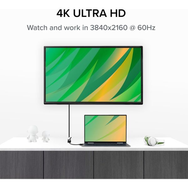 Plugable Active DisplayPort to HDMI Adapter - Connect any DisplayPort-Enabled PC or Tablet to an HDMI Enabled Monitor, TV or Projector for Ultra-HD Video Streaming (HDMI 2.0 up to 4K 3840x2160 @60Hz) - Image 4
